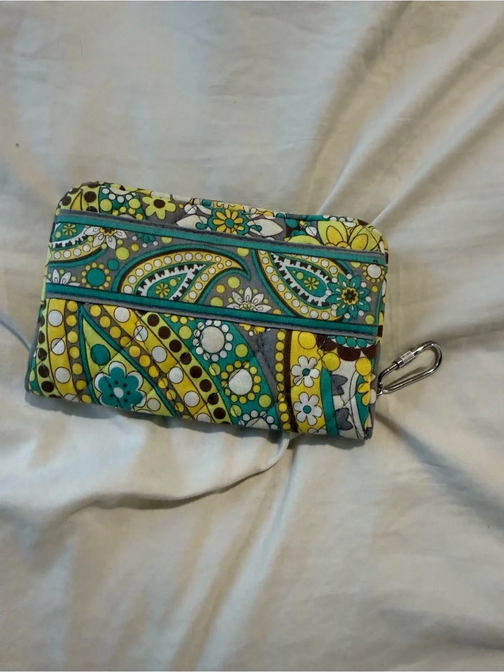Vera Bradley Lemon Parfait Kisslock Wallet Coin Purse